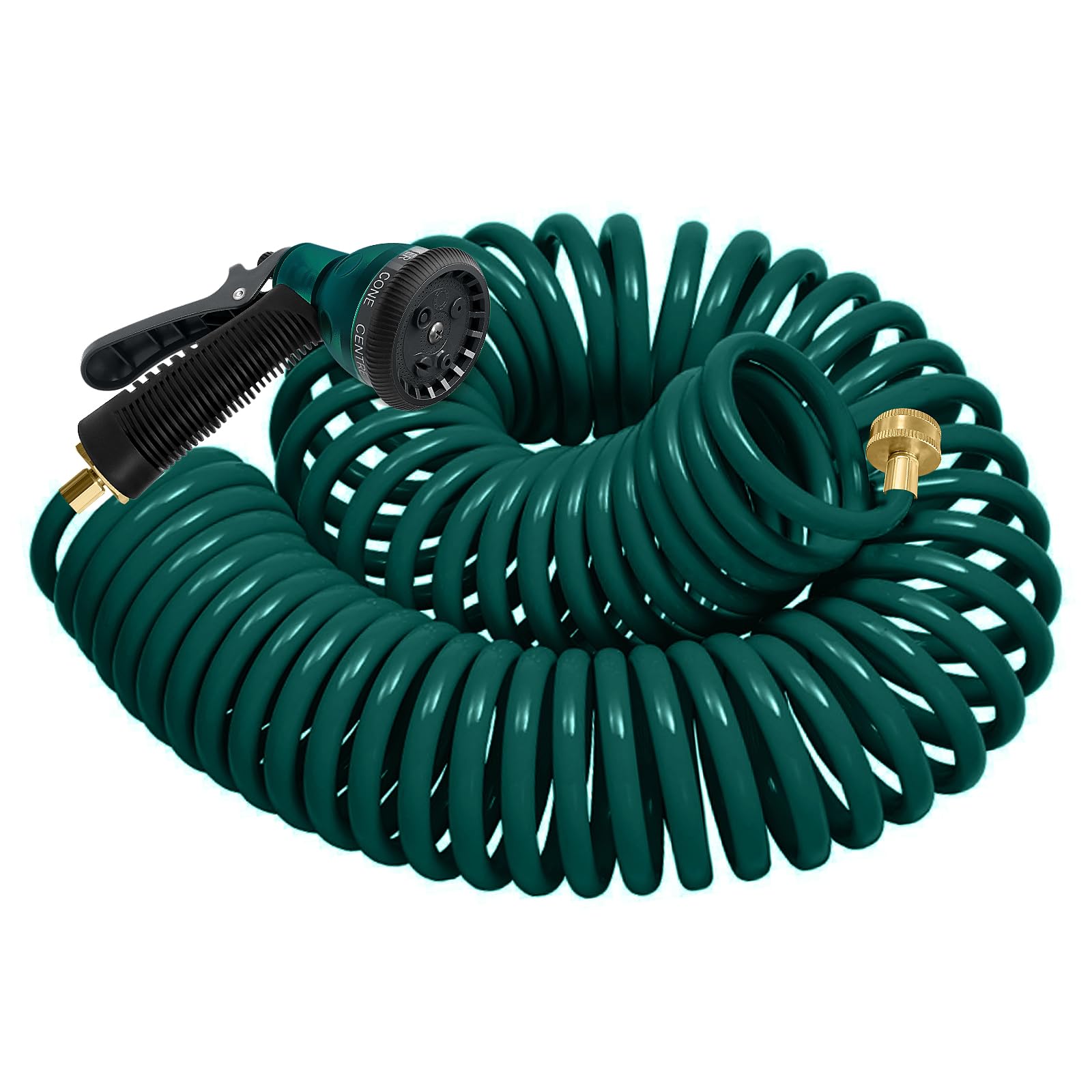 YESTAR 75FT Coil Garden Hose with 7-mode sprayer