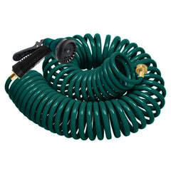 YESTAR 75FT Coil Garden Hose with 7-mode sprayer