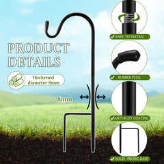 Yetene 12 Pcs 15 Inch Shepherds Hook in garden setting