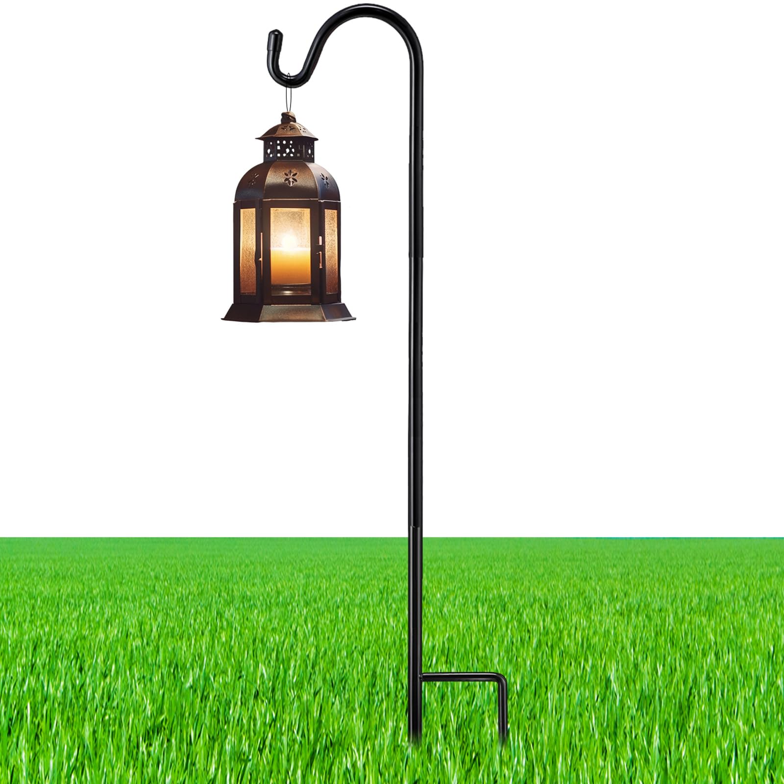 Yetene 24 inch black shepherd's hook front view