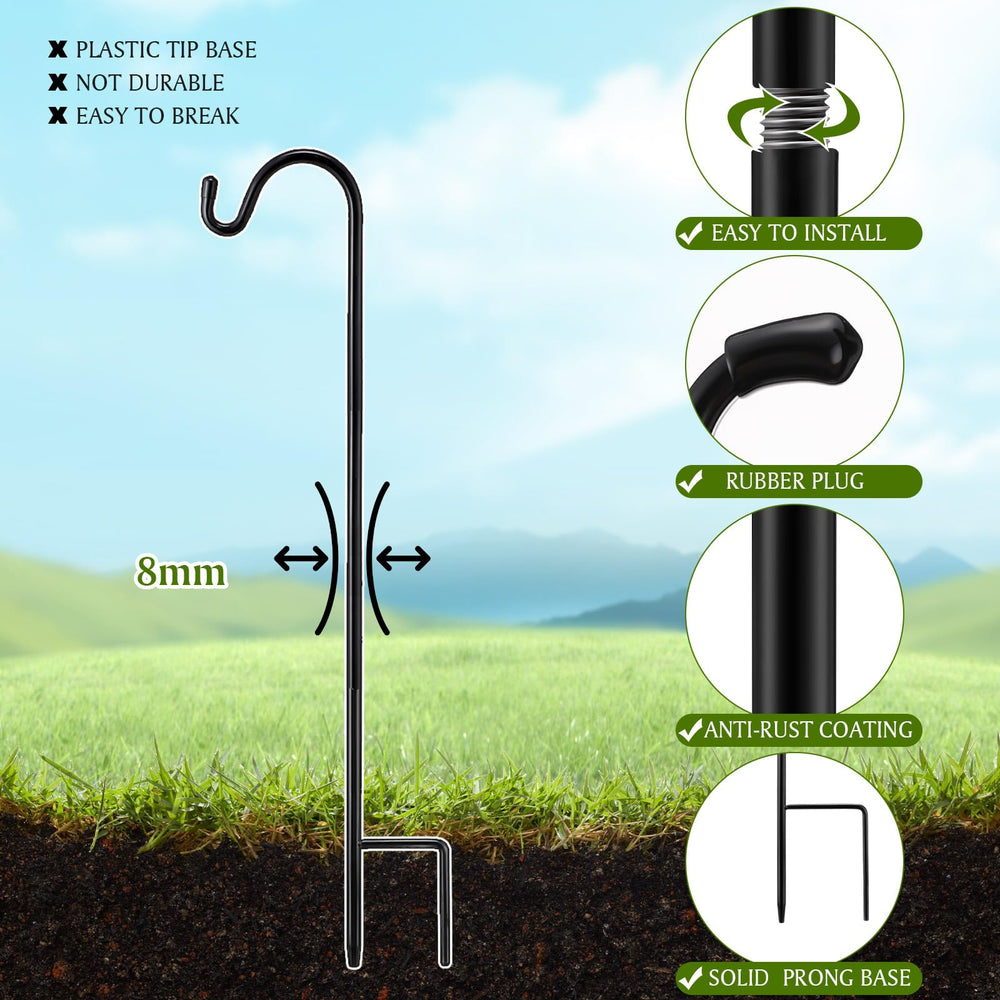 Yetene 24 inch shepherd's hook with bird feeder