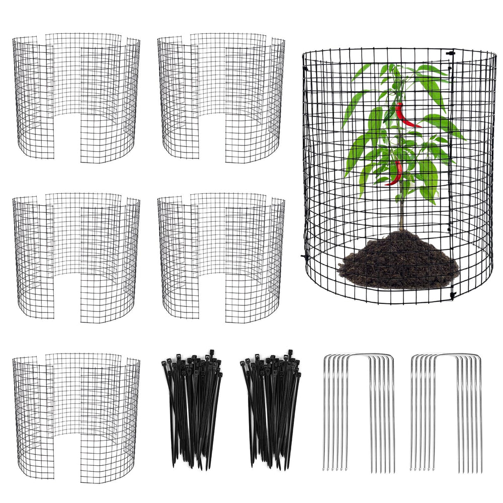 YEXEXINM 18 PCS metal plant protectors in black, front view
