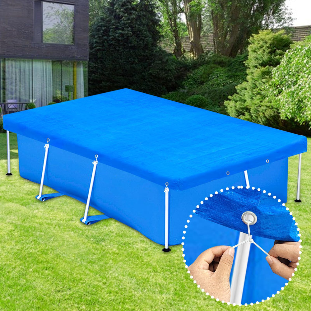 YEXEXINM Rectangular Pool Cover laid over a pool