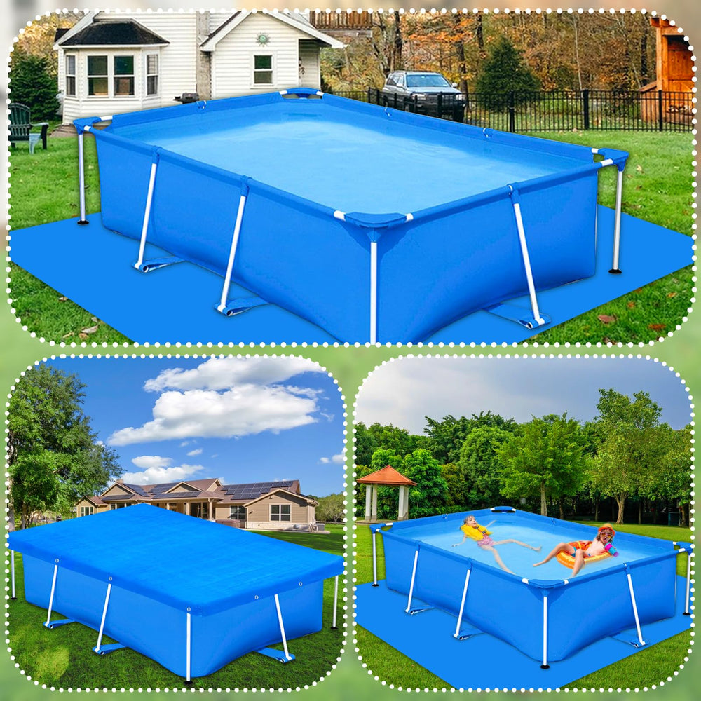 YEXEXINM Rectangular Pool Cover stored neatly