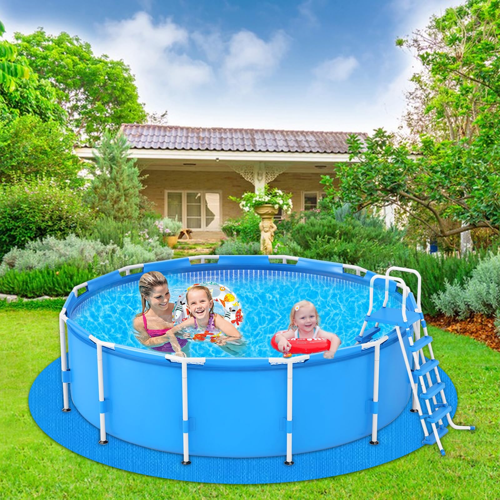 YEXEXINM Round Pool Ground Cloth in outdoor setting