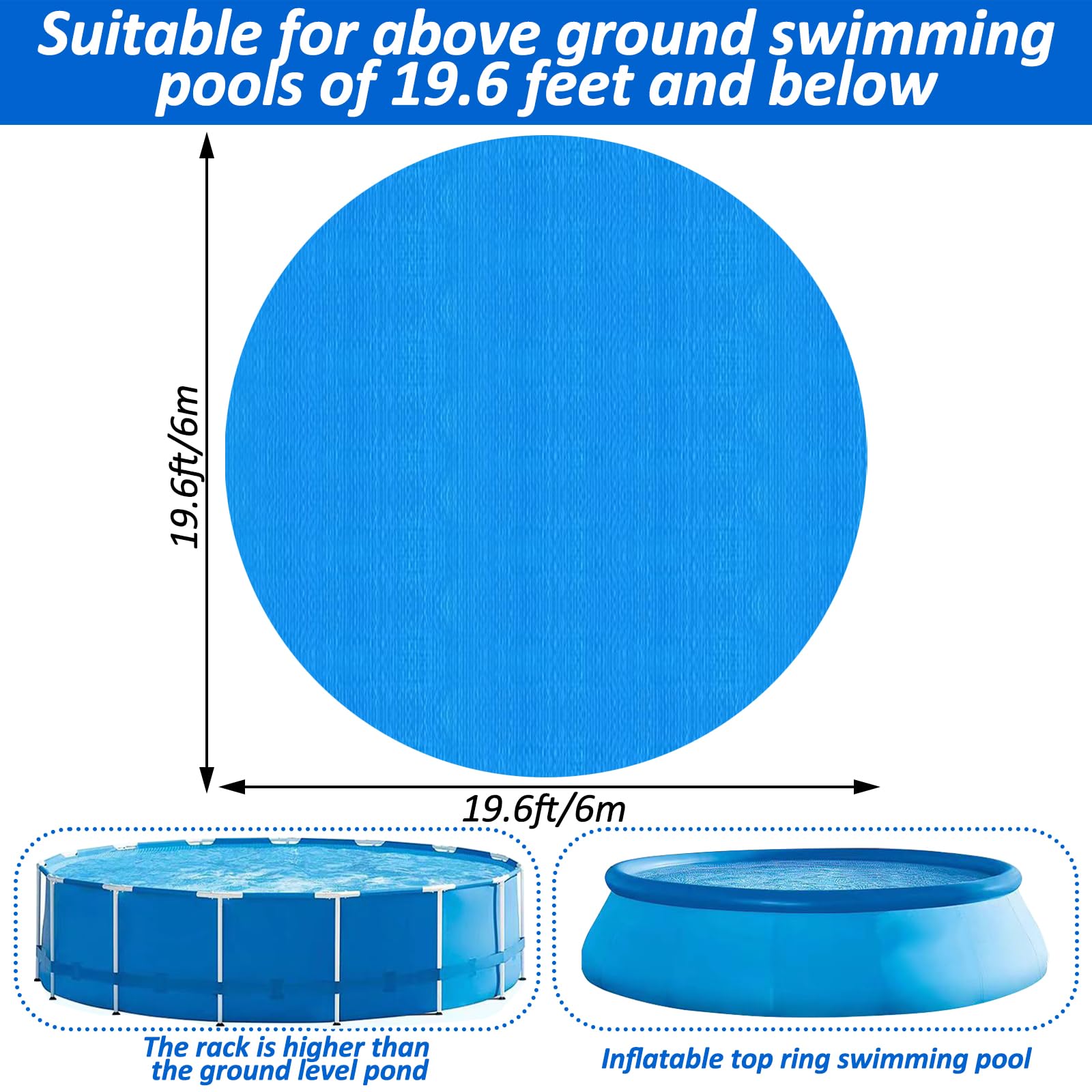 YEXEXINM Round Pool Ground Cloth laid out, showing size