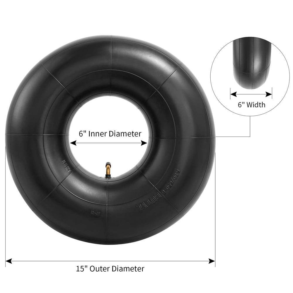 YeYouC 15x6.00-6 Inner Tube with TR-87 Bent Valve Stem