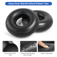 YeYouC Heavy Duty 15x6.00-6 Inner Tube side view
