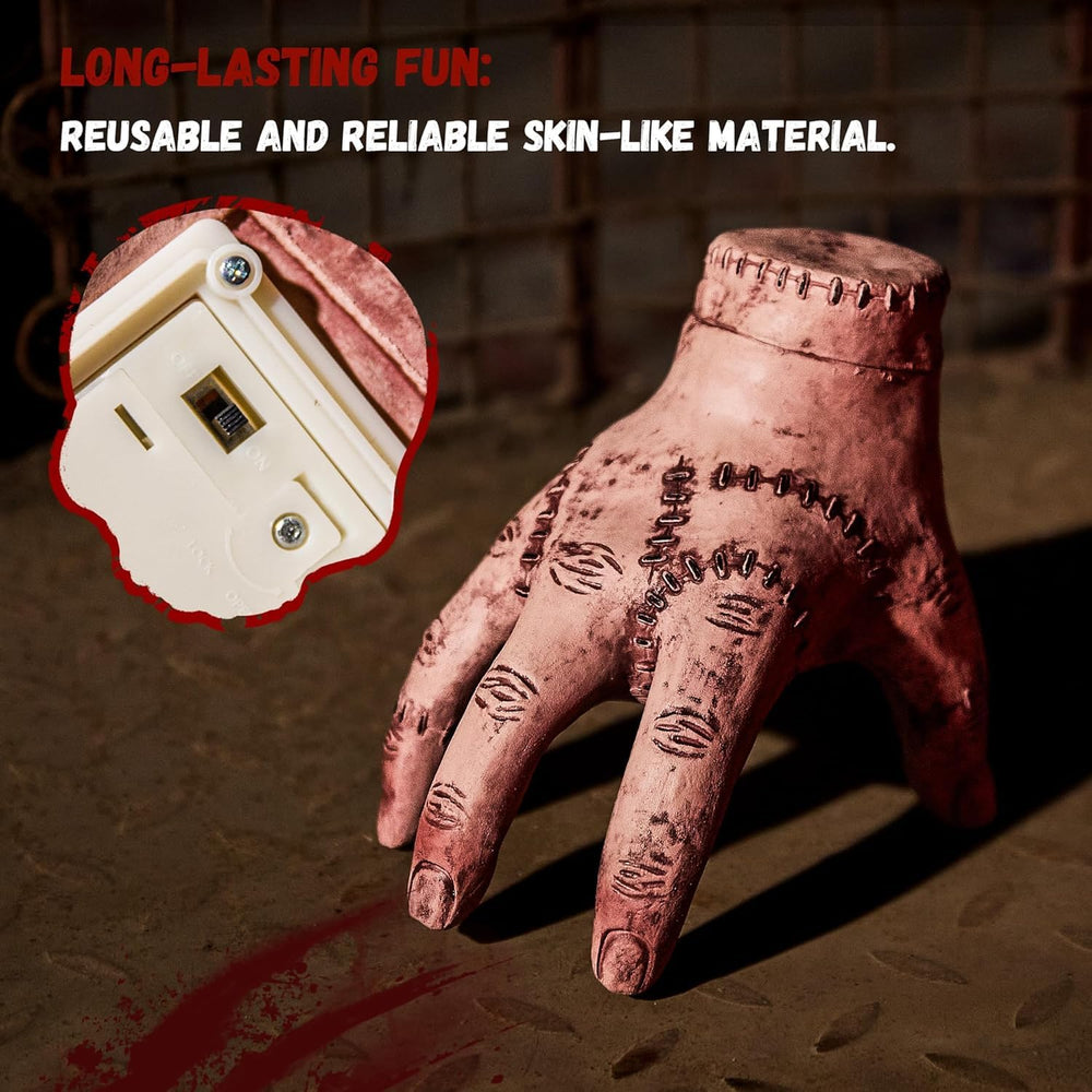 YFFSMYA Crawling Zombie Hand displayed in a haunted house setting