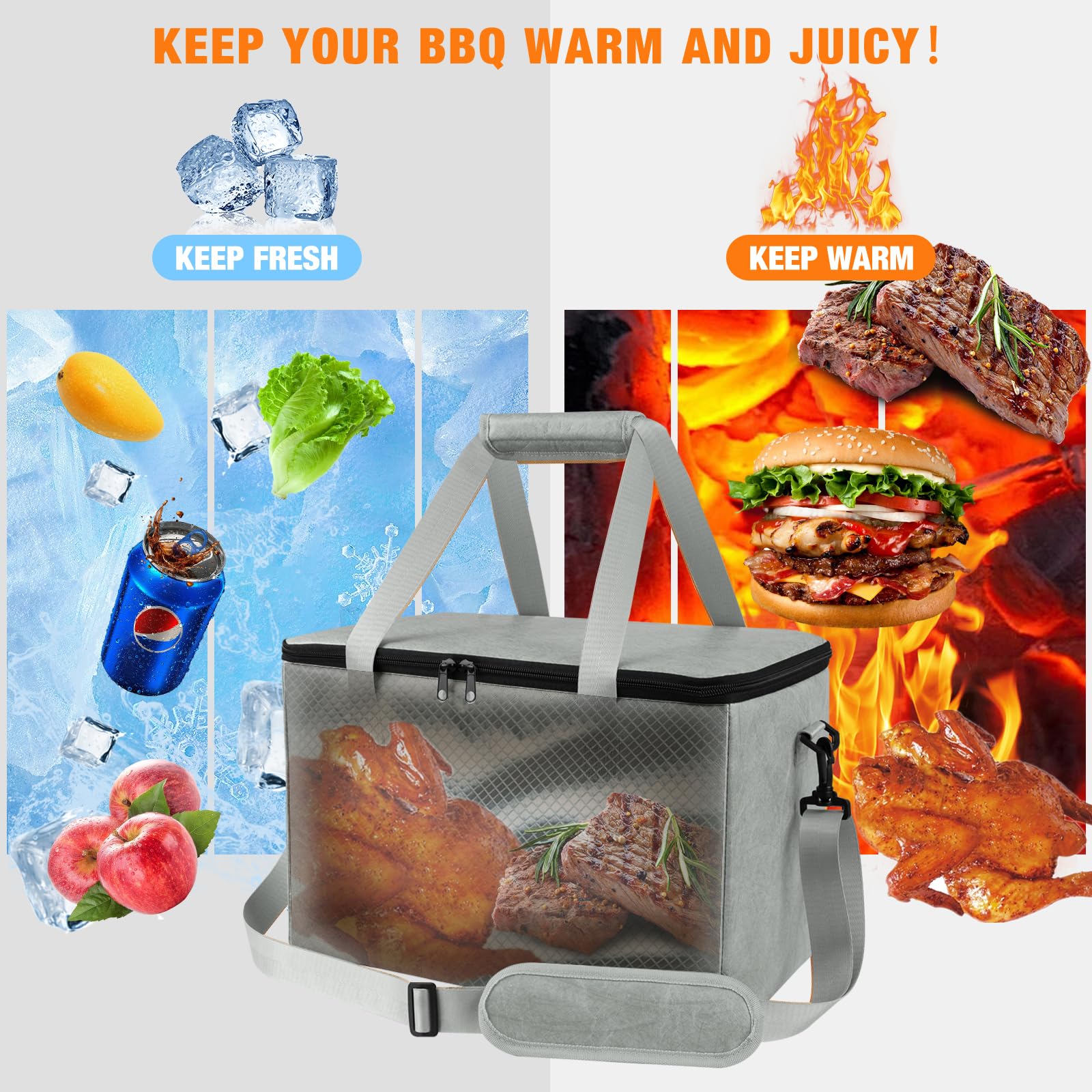 YGMkit BBQ Blanket dimensions 16x10x10 inches with meat