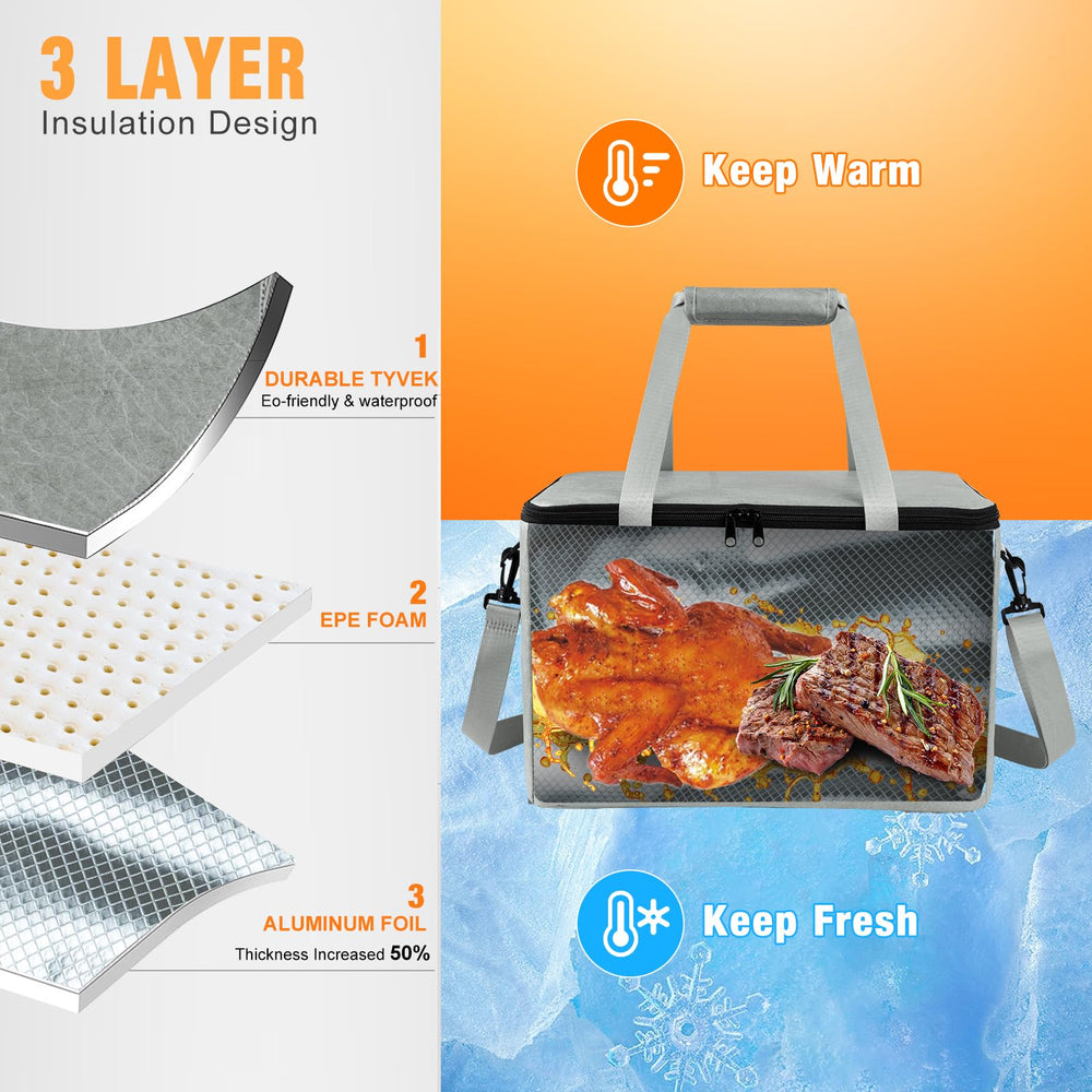 YGMkit BBQ Blanket opened with meat inside, showcasing insulation