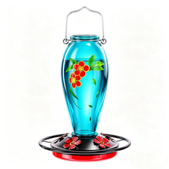 YHCHHZUI Hummingbird Feeder front view with floral design