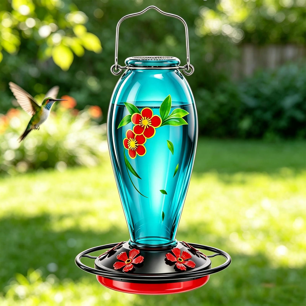 YHCHHZUI Hummingbird Feeder side view showing feeding ports