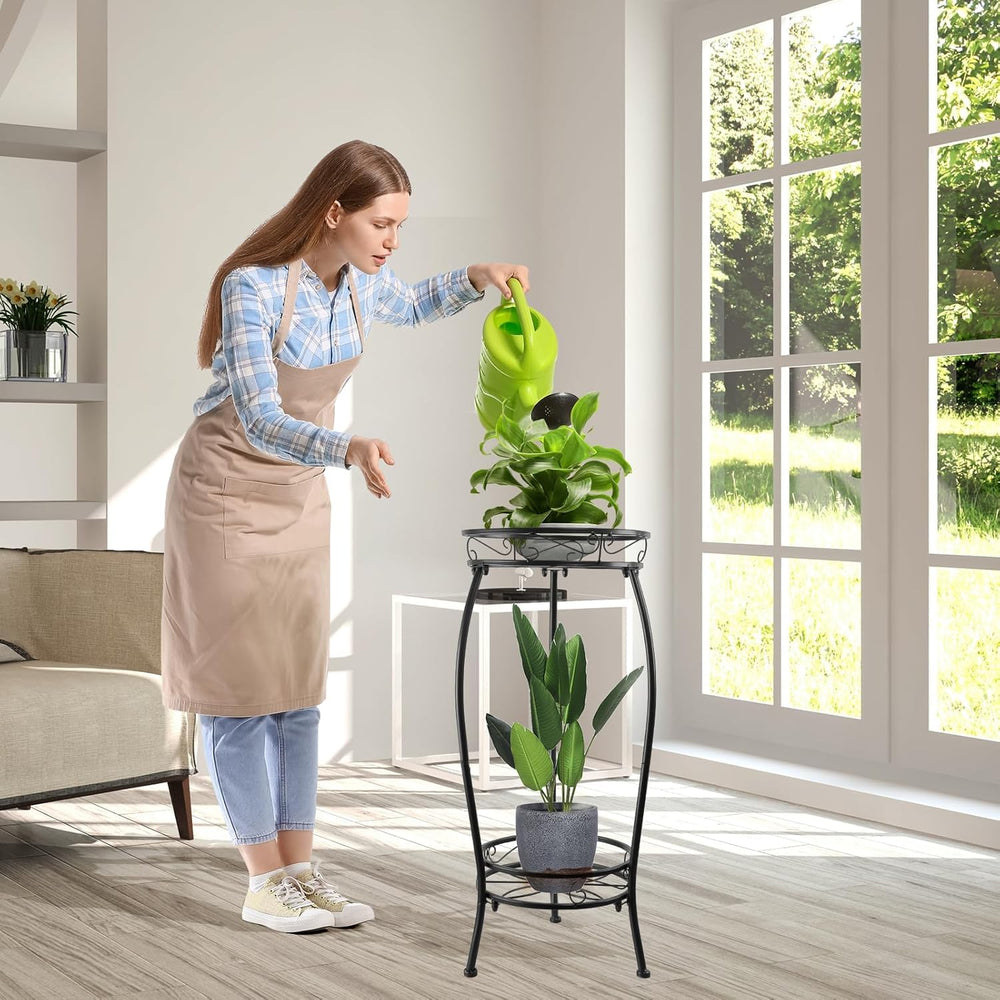 YHIJURS 2 Tier Plant Stand in a living room setting