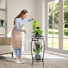 YHIJURS 2 Tier Plant Stand in a living room setting