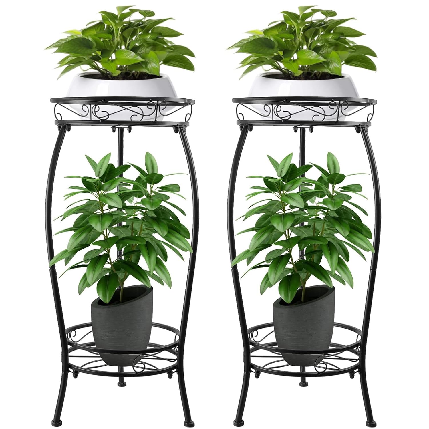 YHIJURS Plant Stand assembled in a garden