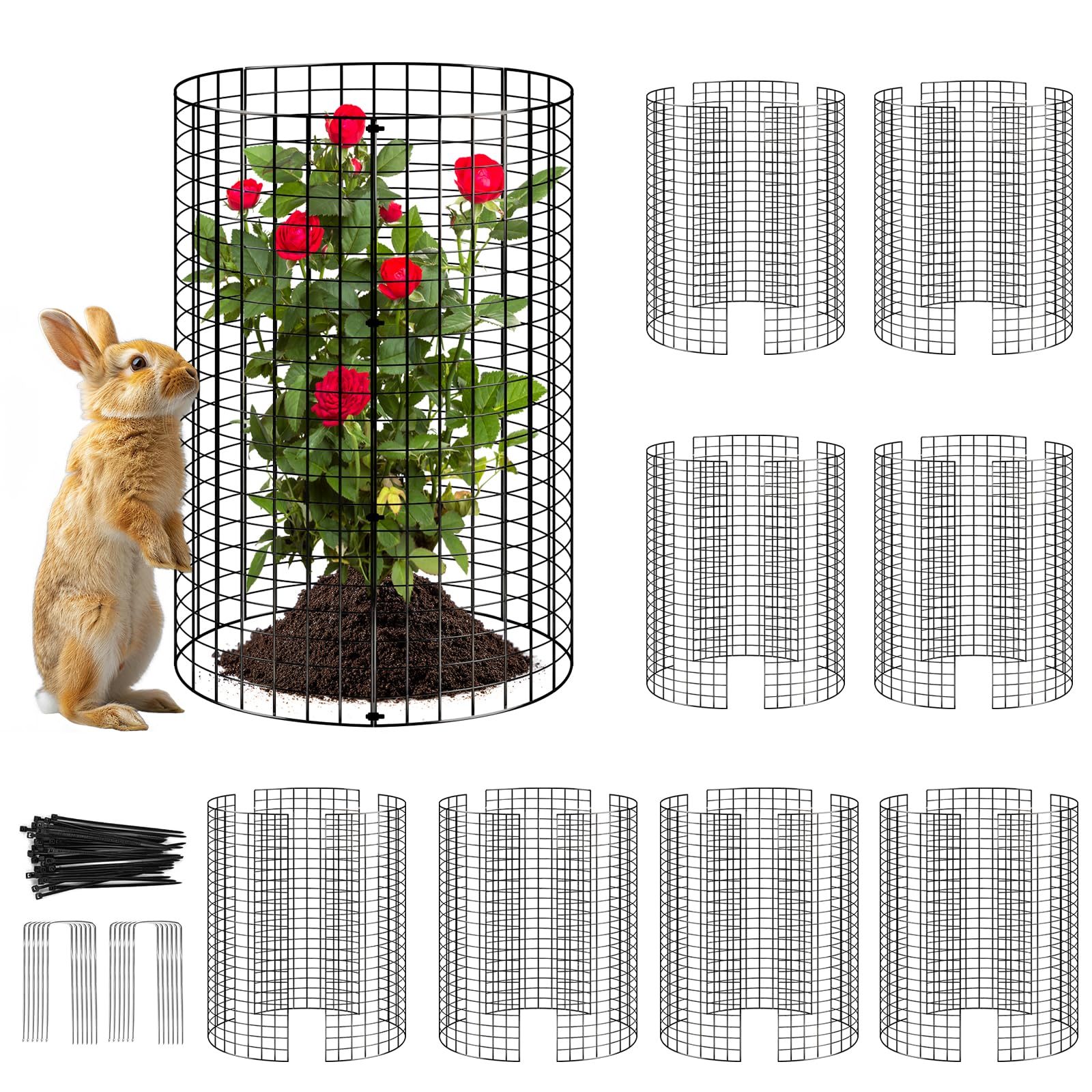 YHLYUZZ 8-Pack Plant Cages green wire mesh panels