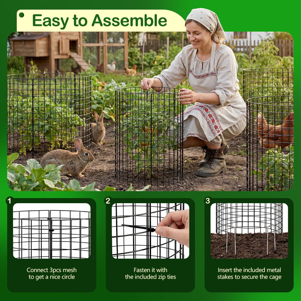 YHLYUZZ plant protector components including stakes and zip ties