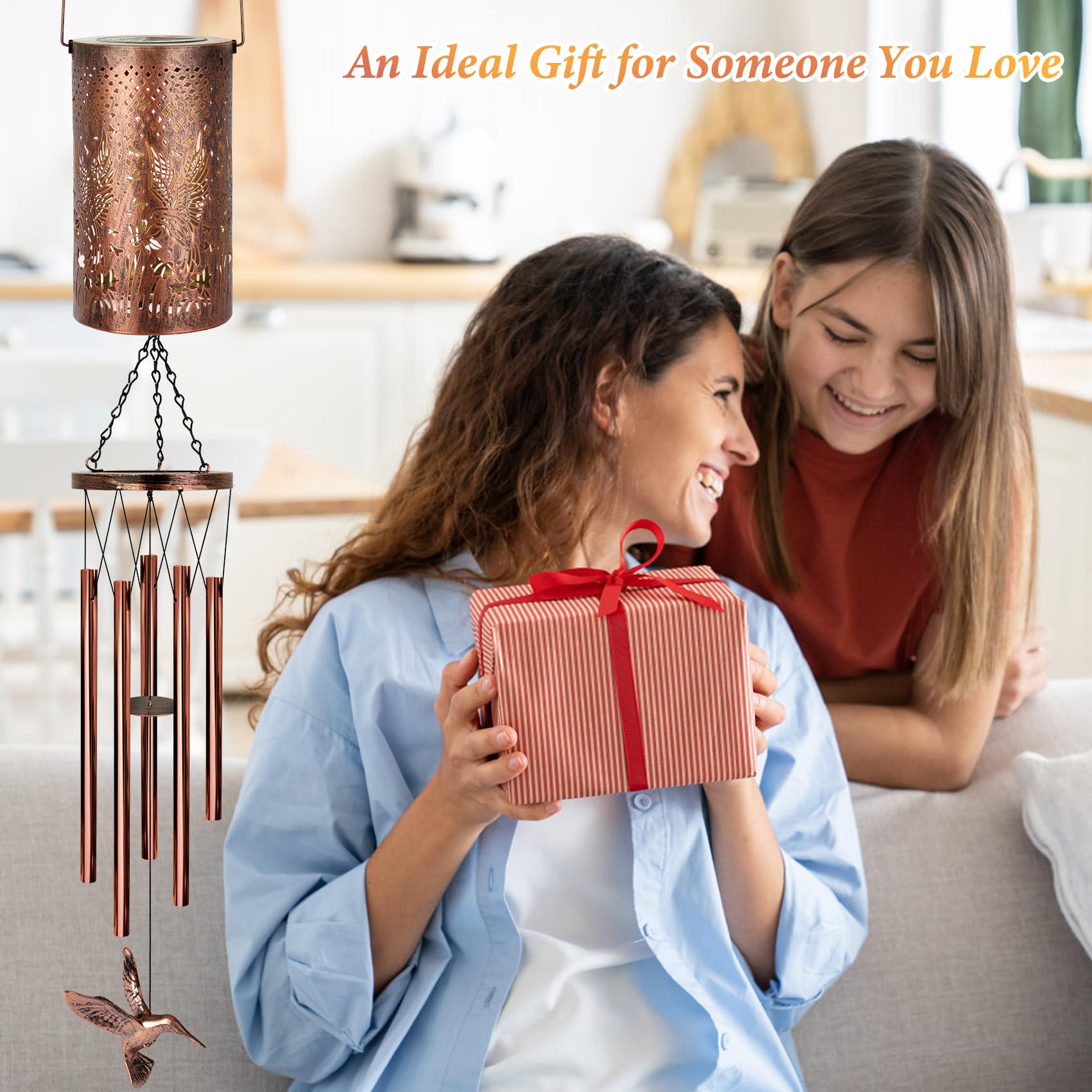 YHmall Solar Wind Chimes with a view of the hook