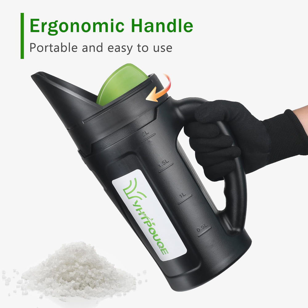 Yhtpouqe Handheld Spreader side view showing ergonomic handle