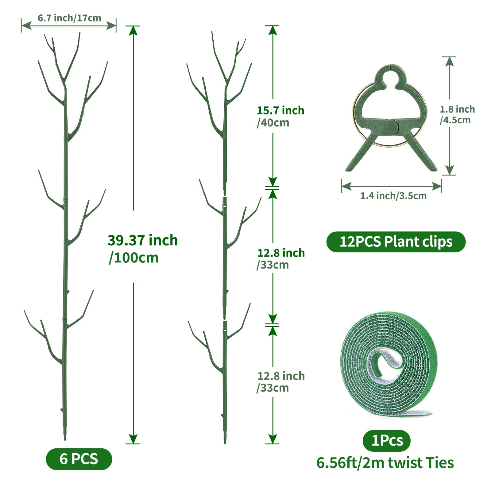 Yhtpouqe plant support stakes with clips and ties in package