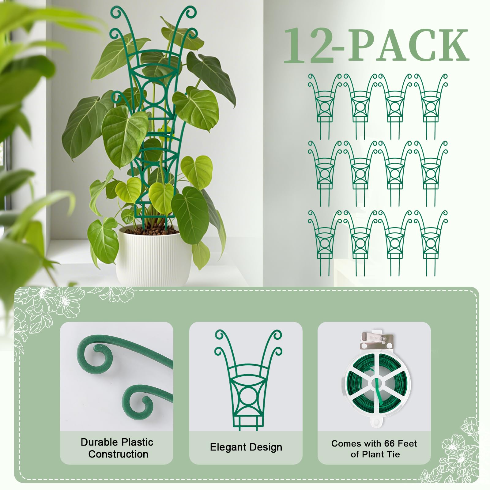 Yhtpouqe plant trellis in a garden setting