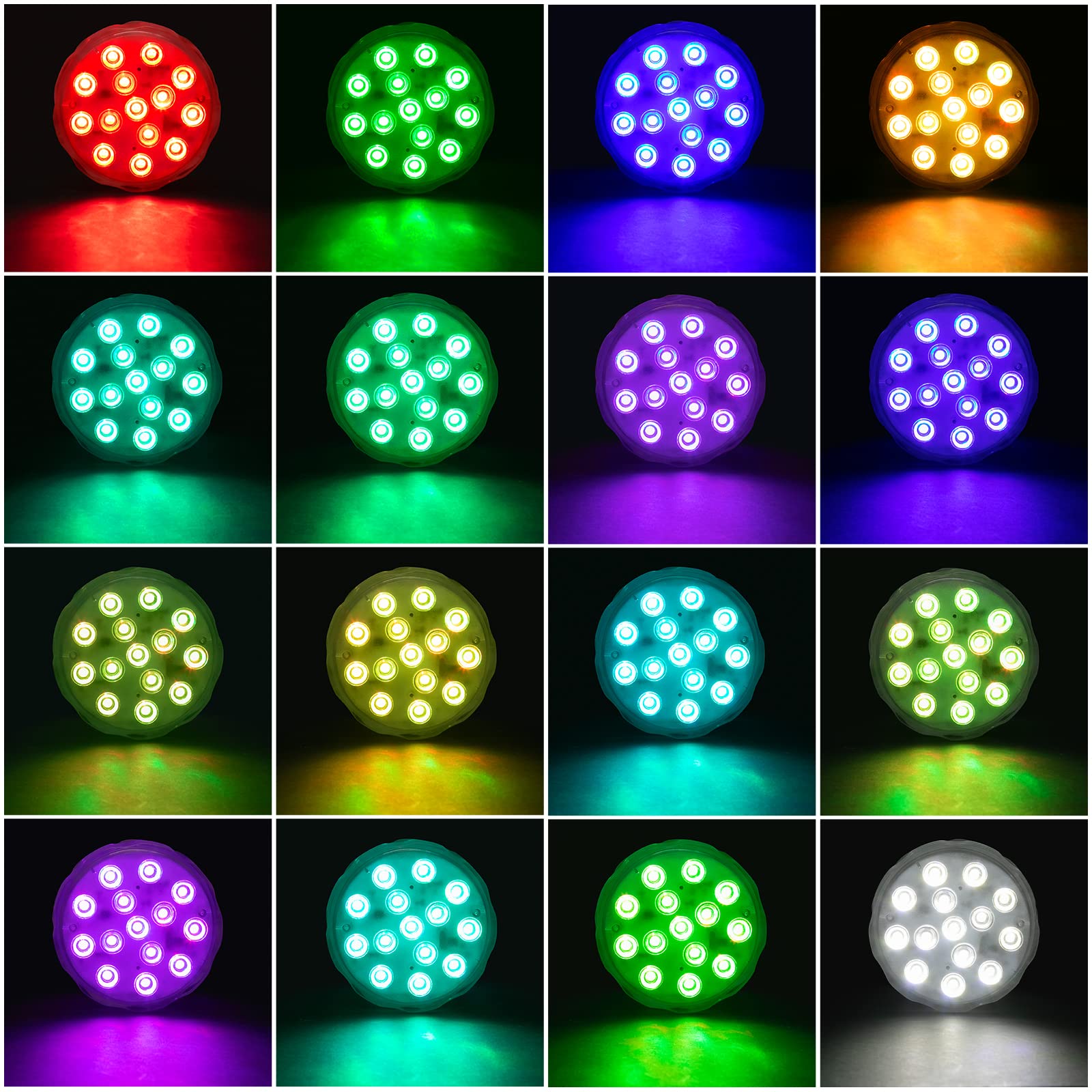 YiaMia Submersible LED Pool Light displayed with remote control