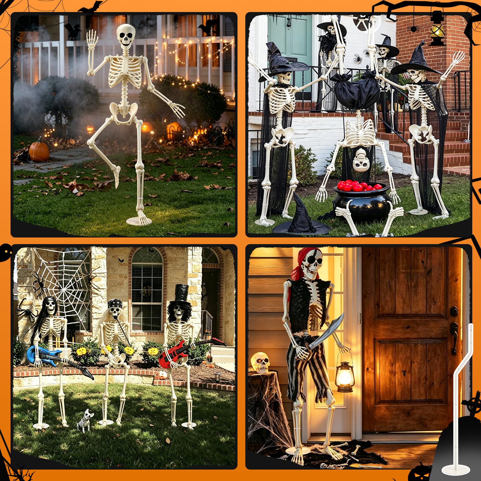 YIBOBO Skeleton Stand in a spooky outdoor display