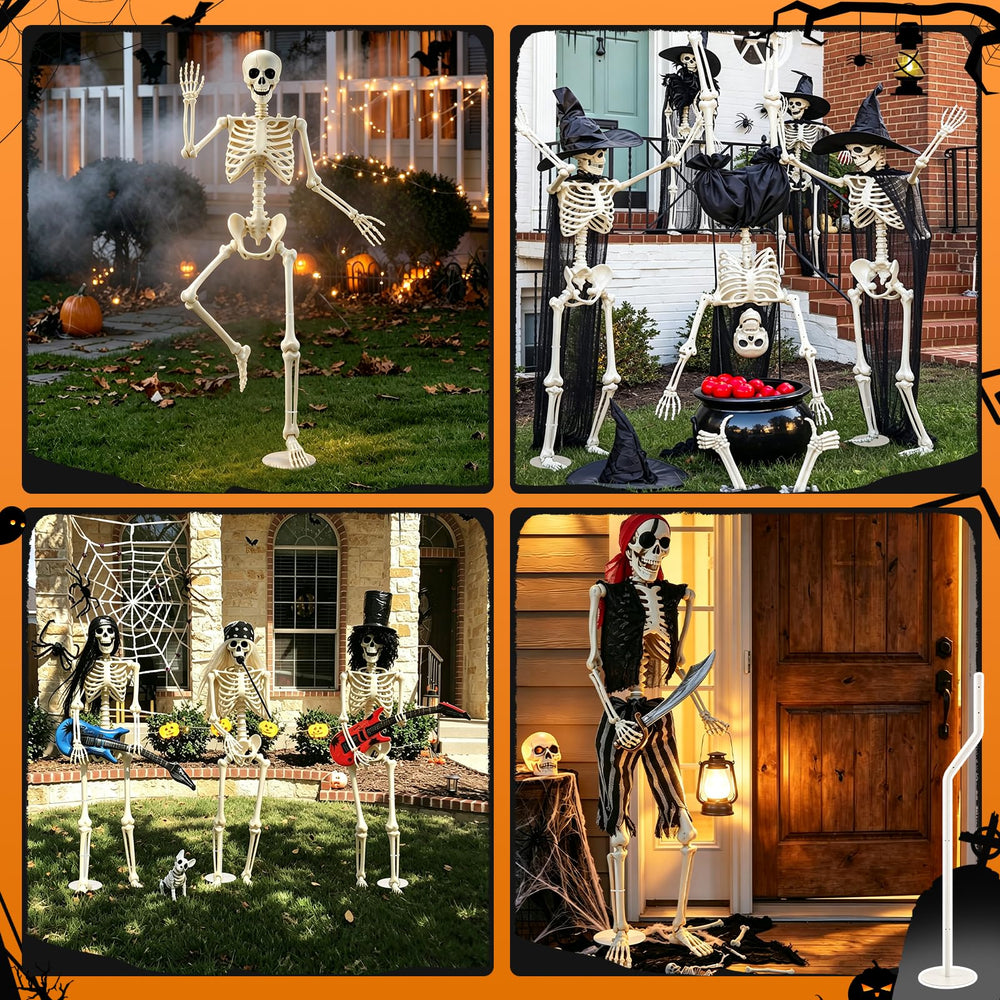 YIBOBO Skeleton Stand in a spooky outdoor display