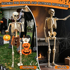 YIBOBO Skeleton Stand in Halloween decor setup