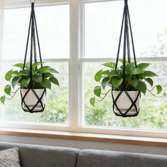 YIBOT Macrame Plant Hanger 35 Inch Black S-hooks included