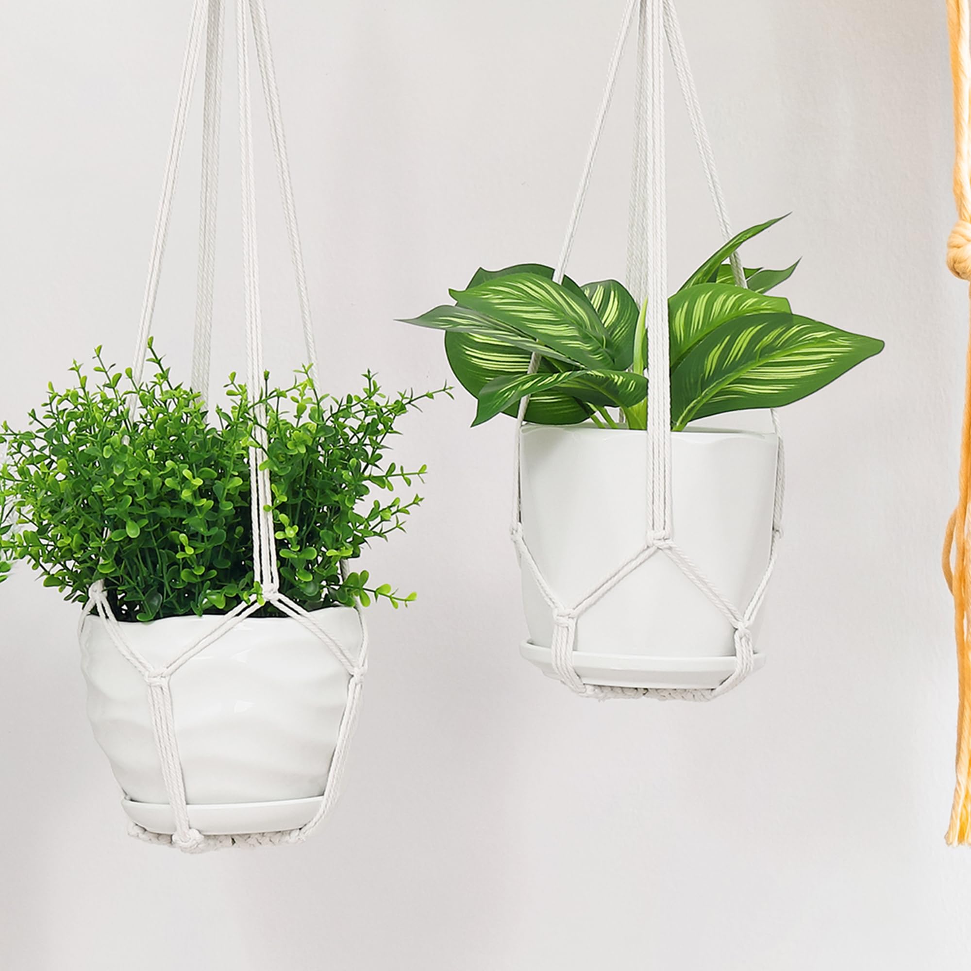 YIBOT macrame plant hanger hanging indoors