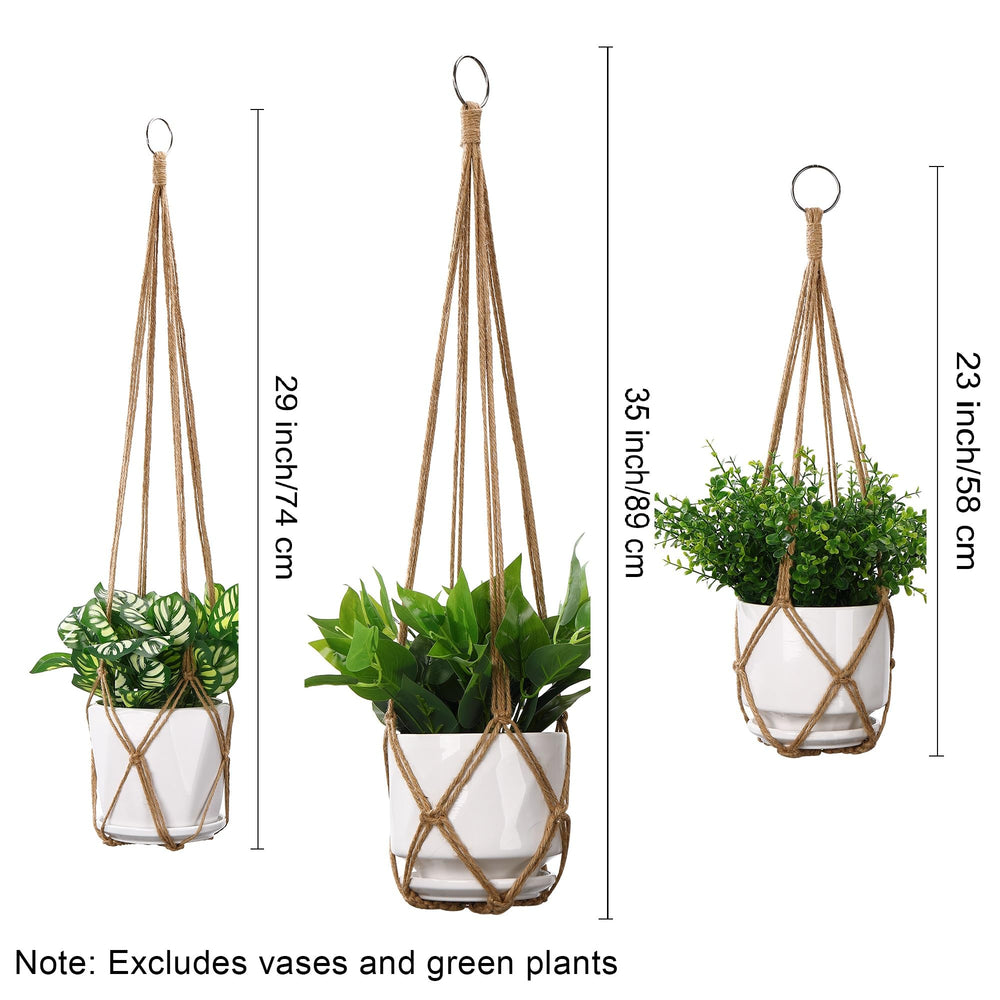 YIBOT macrame plant hanger showcasing a potted plant