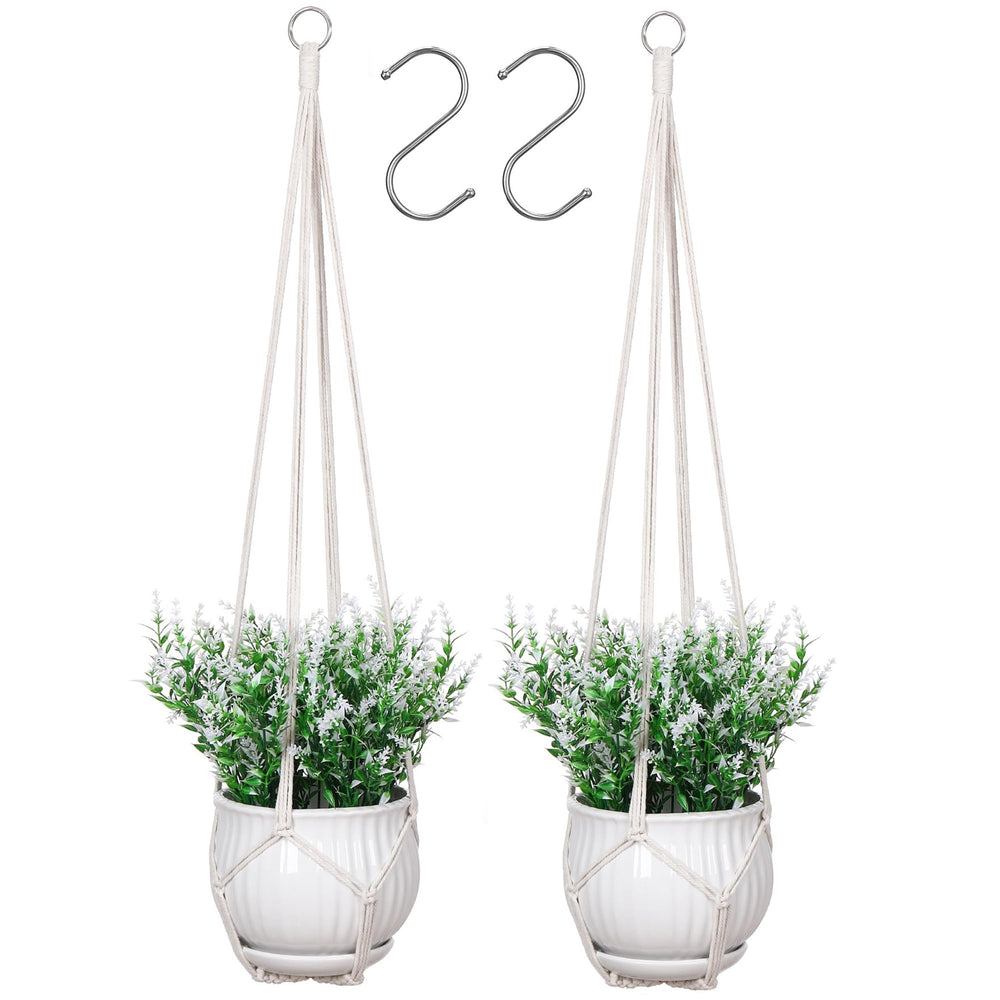 YIBOT macrame plant hangers with different pot shapes