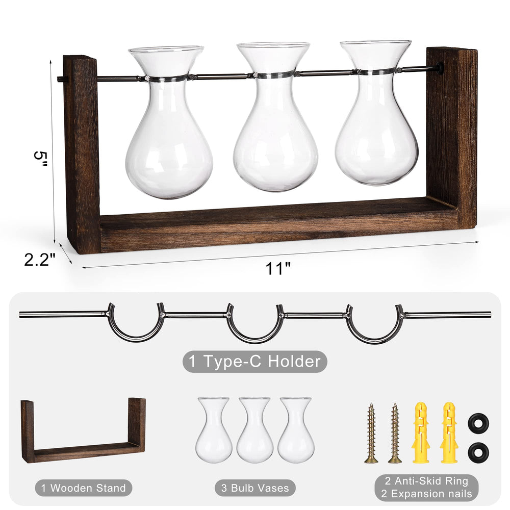 YIBOT Wall Hanging Planter displayed with decorative stones