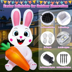 Yichuke inflatable bunny with four stakes and ropes for stability