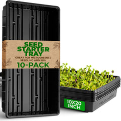 Yield Lab 10x20 Inch black plant propagation tray front view