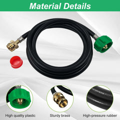 Yigiao propane adapter hose length showing 6 feet