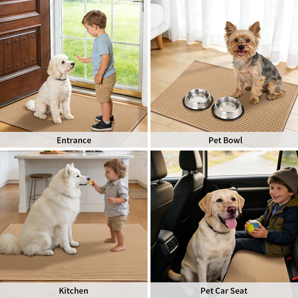YIHOUSE Indoor Door Mat with pet paw prints