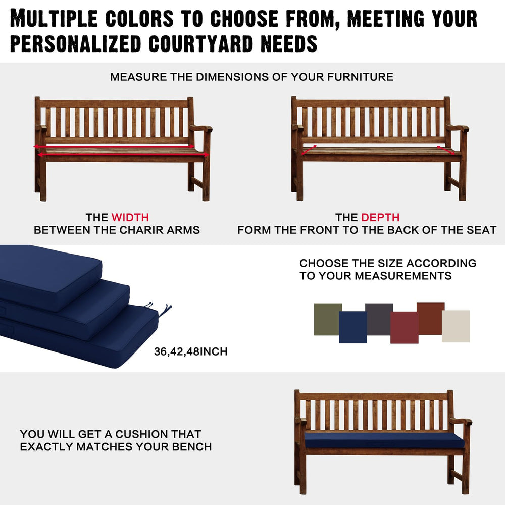 YIJIAN HOME Outdoor Bench Cushion in a garden setting