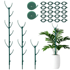 YILEGSYO Plant Support Stakes 15 pack green plastic front view