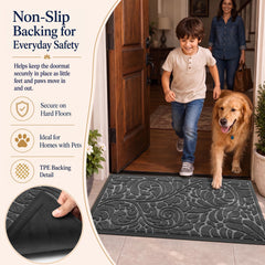 Yimobra doormat being cleaned with a vacuum