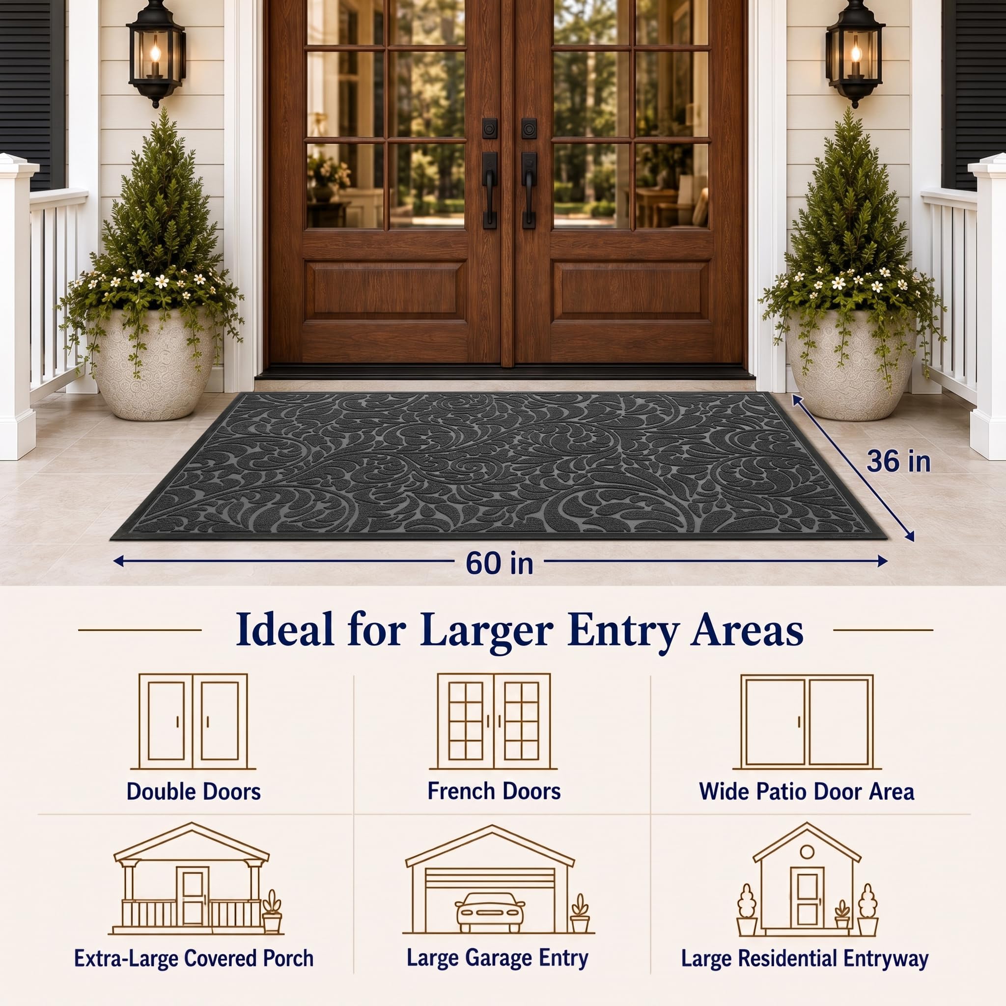 Yimobra doormat easy to clean with garden hose