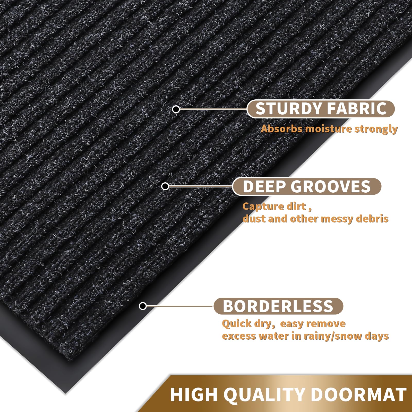 Yimobra doormat with classic striped groove design