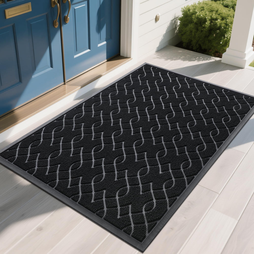 Yimobra Extra Large Door Mat 60x36 inches black front view