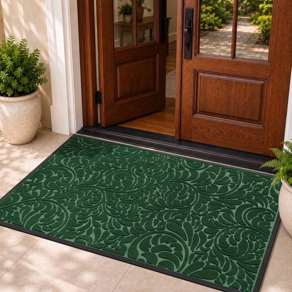 Yimobra Extra Large Door Mat Green front view