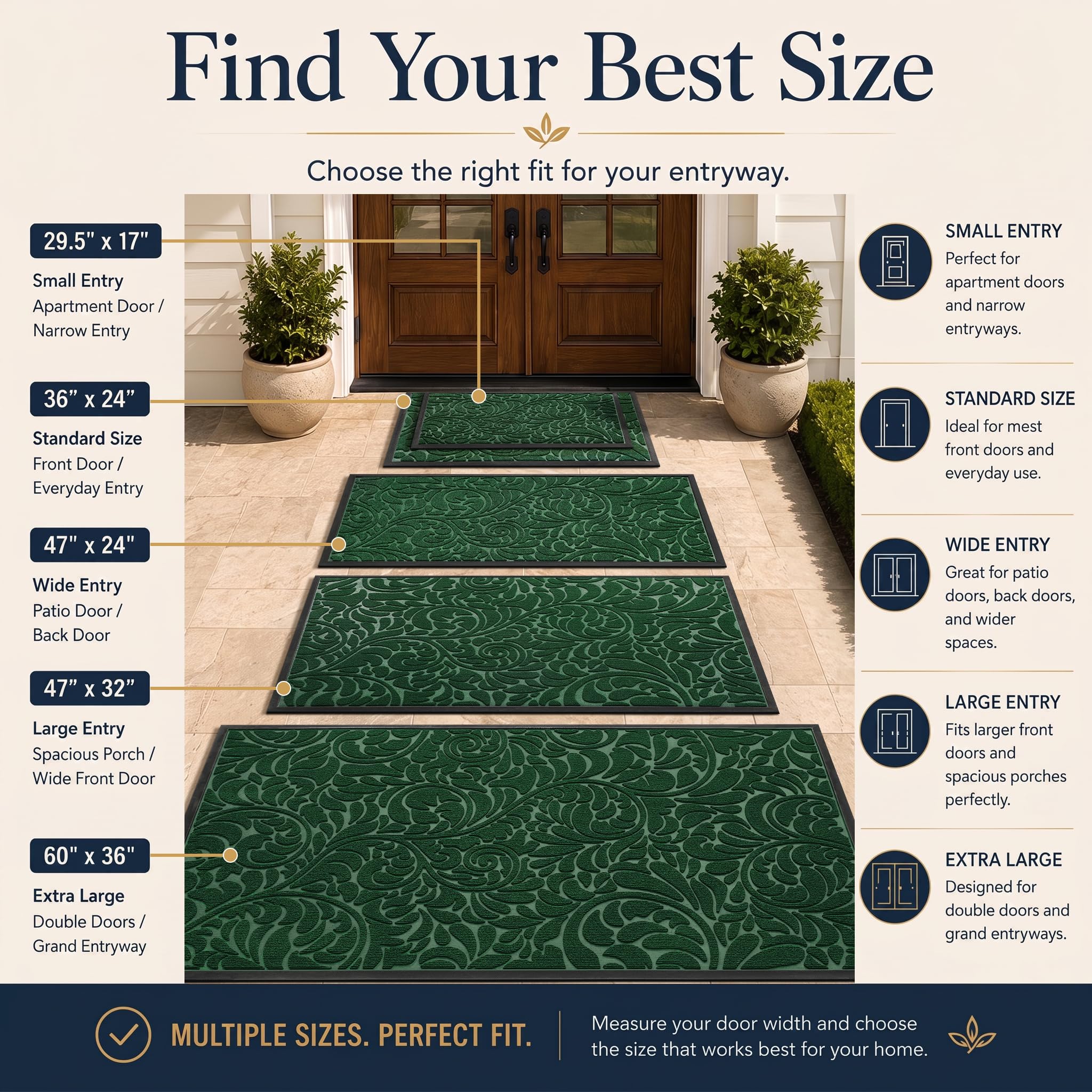 Yimobra Extra Large Door Mat Green packaging