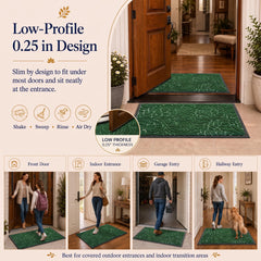 Yimobra Extra Large Door Mat Green showing non-slip backing