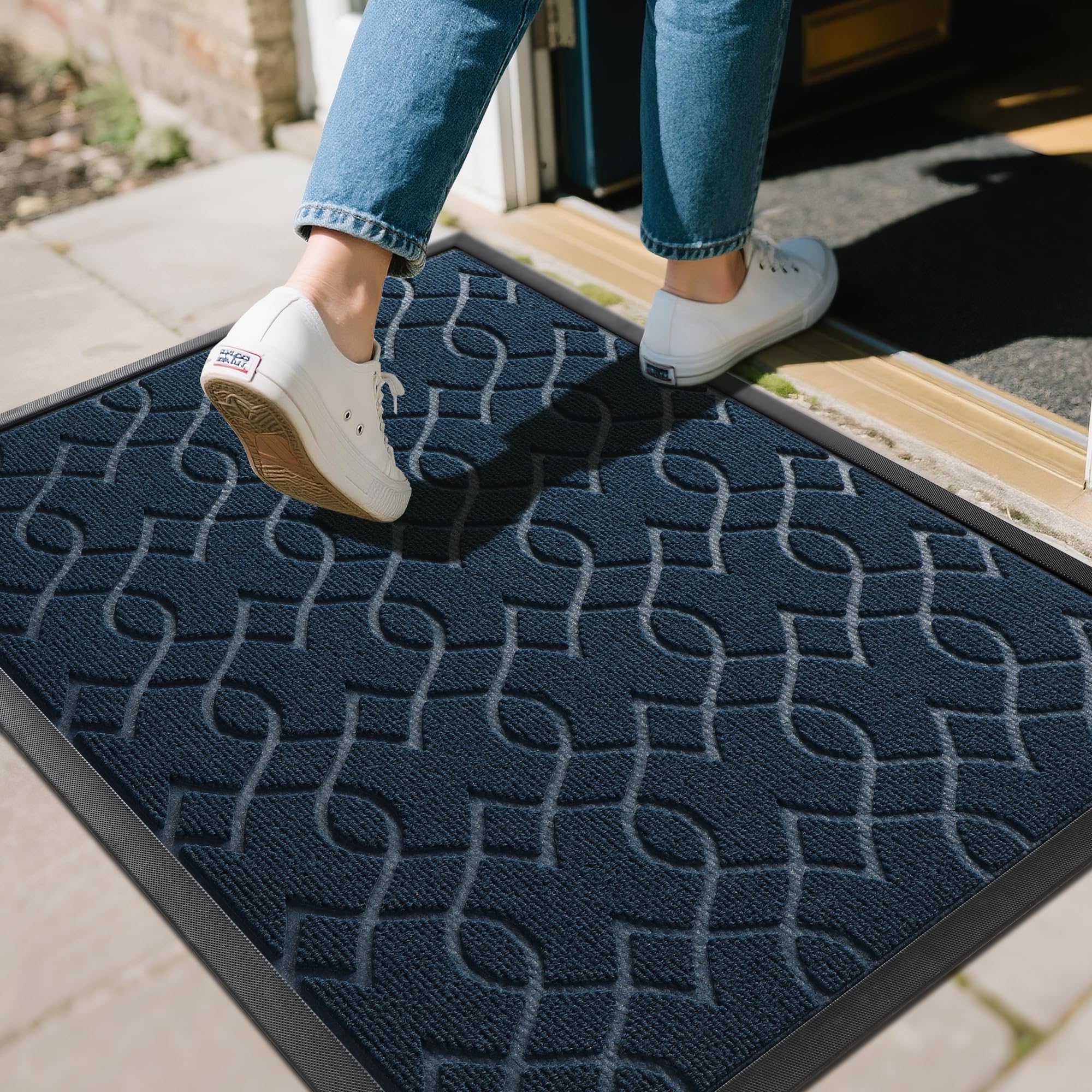 Yimobra Large Door Mat 36x24 blue outdoor doormat front view