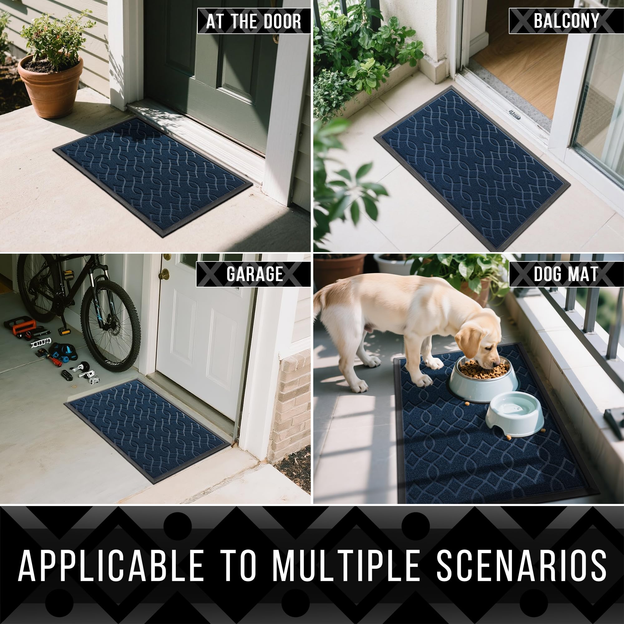 Yimobra Large Door Mat 36x24 blue outdoor doormat in garden setting